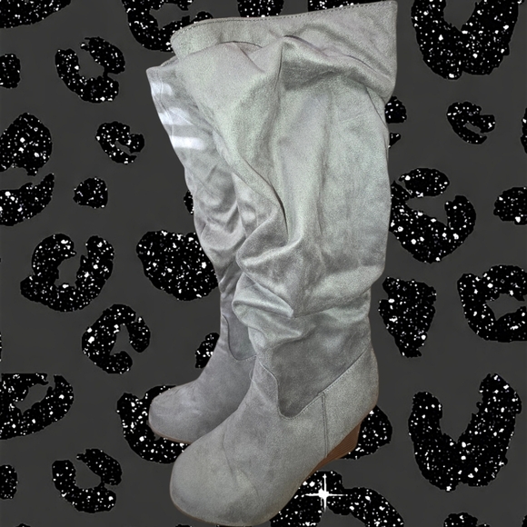 ☆JC Y2k Wedge Heel Slouch Gray Boots☆ - Picture 2 of 8